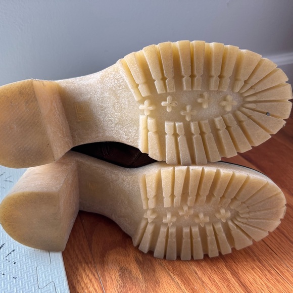 Free People Brown Suede Lace-Up Block Heel Boots - 38 - Picture 3 of 5